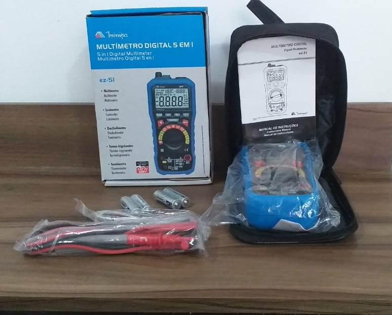 Multimetro Digital 5 Em 1 Tensão Luz Som Tempe. Ez-51 Minipa